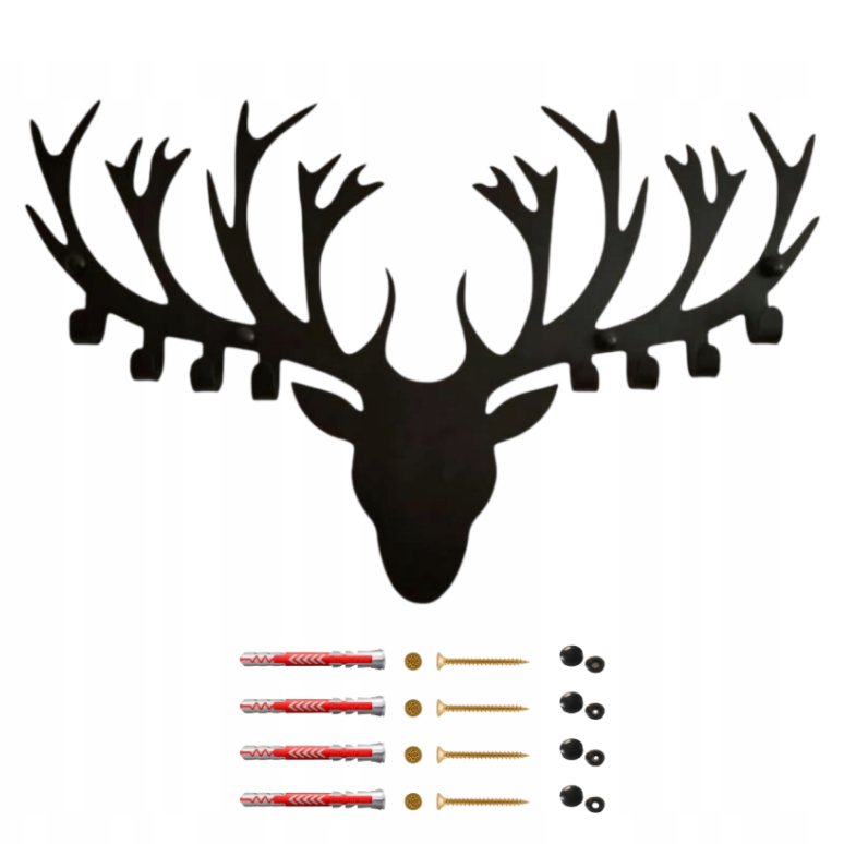 Obrazek (4) Wieszak na ubrania ścienny "Jeleń" - obrazek 1