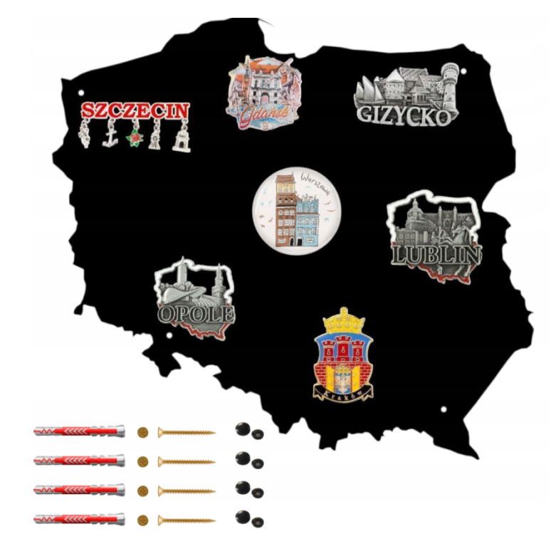 Obrazek (8) Tablica magnetyczna metalowa mapa polski - obrazek 1