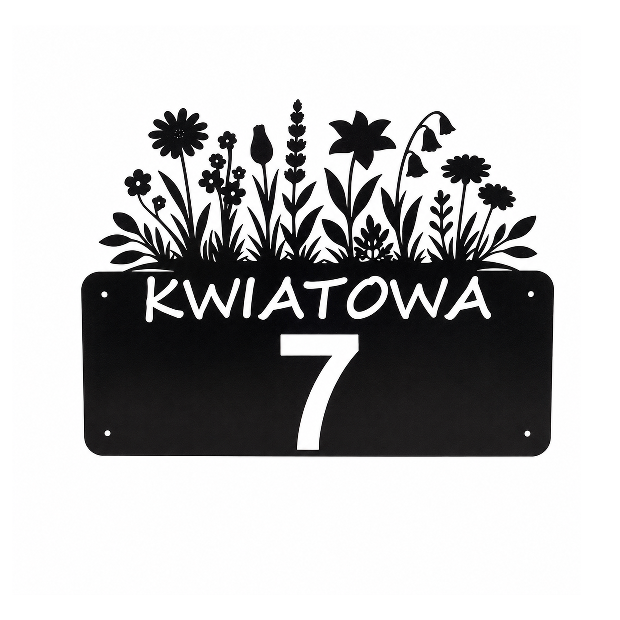 03-Produkty Metalowa tabliczka adresowa z motywem kwiatów - obrazek 1